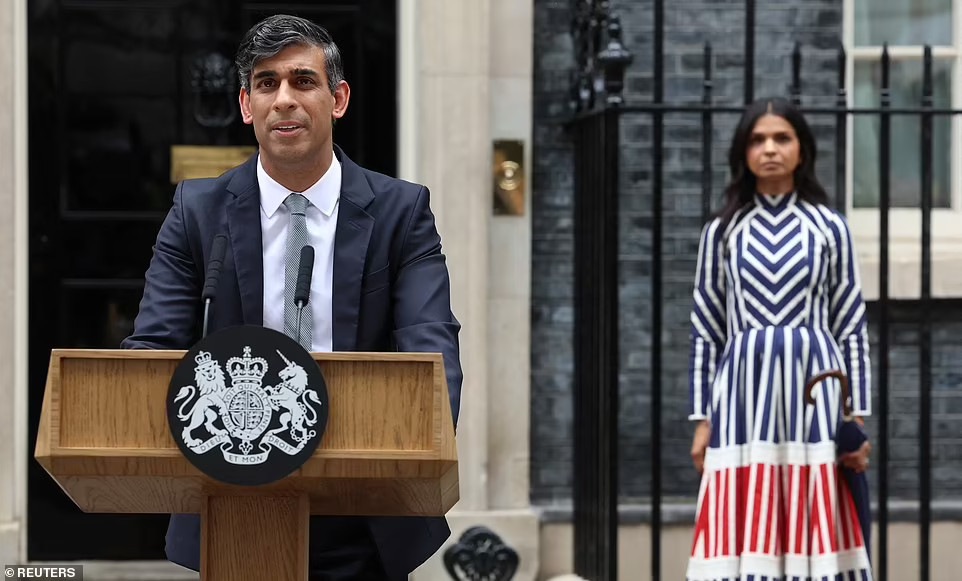 Rishi Sunak Bids Emotional Farewell to Downing Street After Historic Tory Defeat