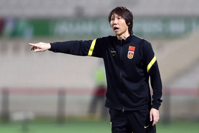 Li Tie, the former coach of China’s male football team, who has been jailed for 20 years on corruption charges, is shown at the Sharjah Stadium, Sharjah, United Arab Emirates, in 2021 [Satish Kumar/Reuters]