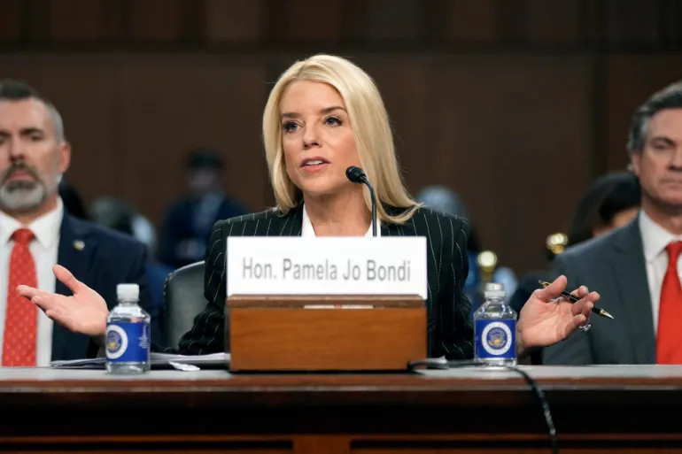 Pam Bondi, President-elect Donald Trump's choice for attorney general, appears before the Senate Judiciary Committee on January 15 [Ben Curtis/AP Photo]