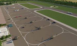 A rendered image of Gia Binh airport planned in Bac Ninh Province that borders Hanoi. Photo by Sun Group