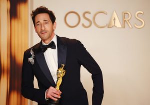 Adrien Brody poses with the Oscar for Best Actor for "The Brutalist" in the Oscars photo room at the 97th Academy Awards in Hollywood, Los Angeles, California, U.S., March 2, 2025. REUTERS/Daniel Cole