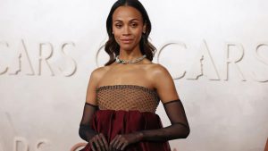 Zoe Saldaña at the 2025 Oscars, Photo by Mike Coppola/Getty Images